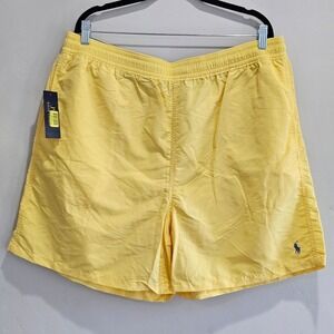 Polo Ralph Lauren Mens Yellow‎ Swim Trunks Shorts Pony Logo 1X Big NWT